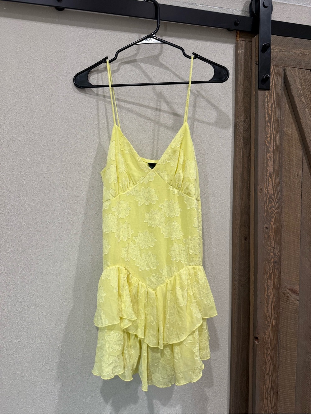 wild fable Yellow Lace Ruffle Mini Dress